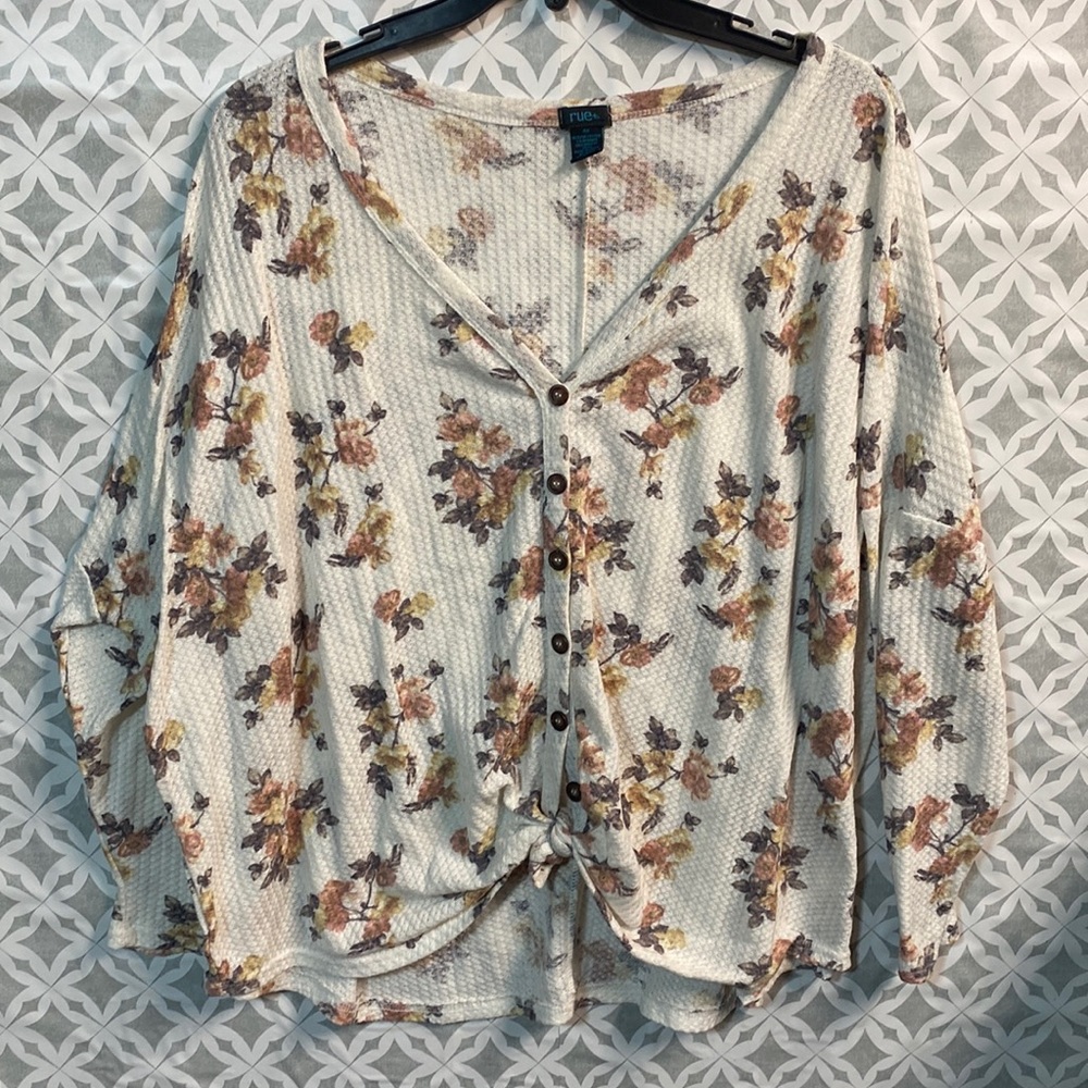 Floral Button Up Sweater